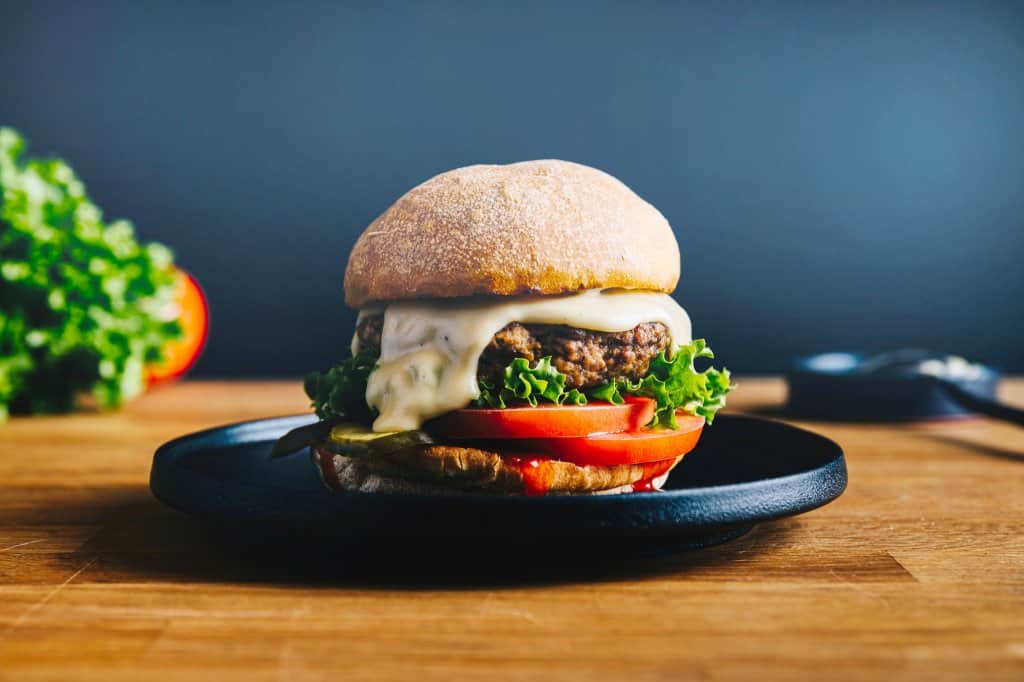 burger à la fondue au fromage